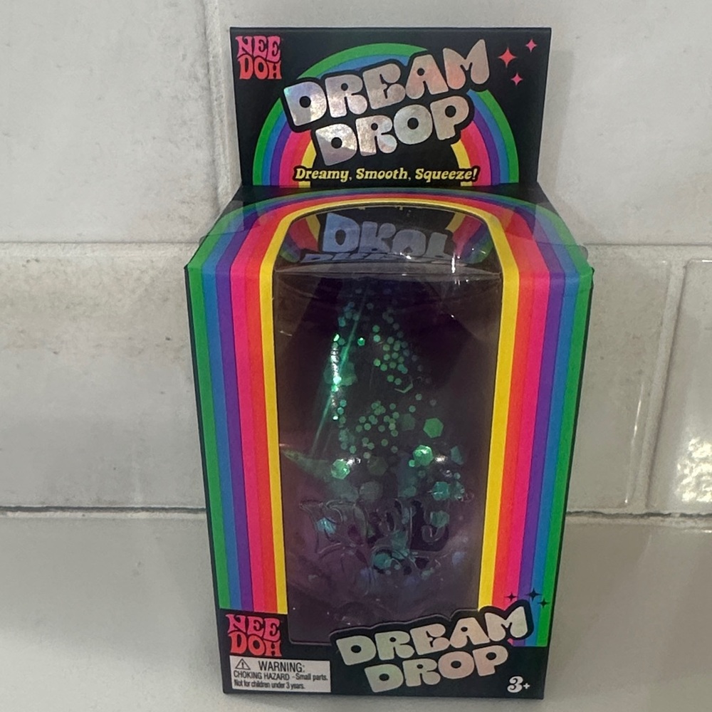NEEDOH Dream Drop Glitter Squeeze Toy - Purple with  Glitter 🔥Fast Ship